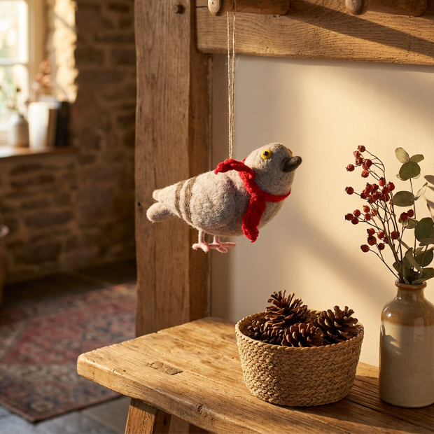 Handmade Needle Felt Pigeon Decoration