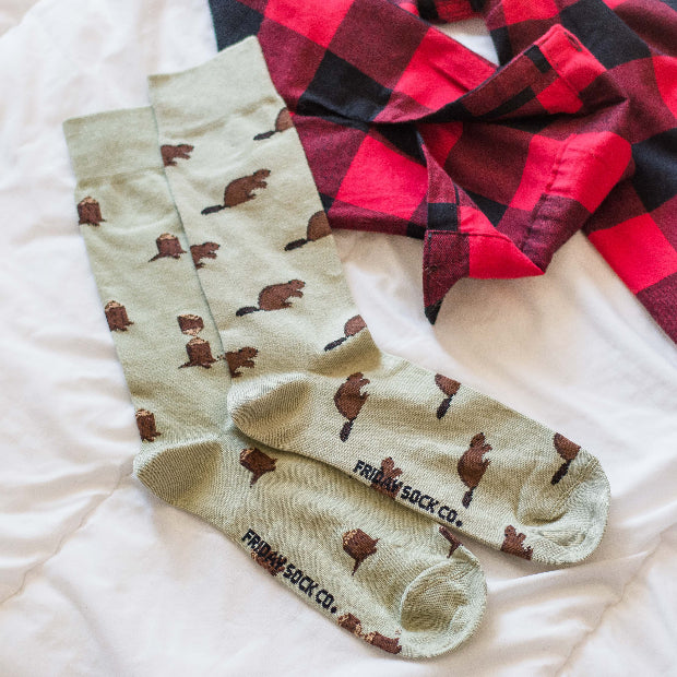 Friday Sock Co | Men's Socks Beaver & Log Socks