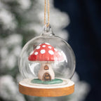 Mushroom House Glass Dome Decoration
