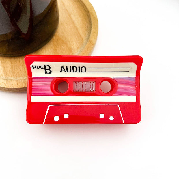 Retro Cassette Hair Claw Clip