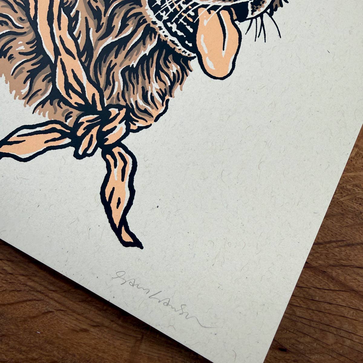 Golden Retriever Cowdog Signed Silkscreen Print