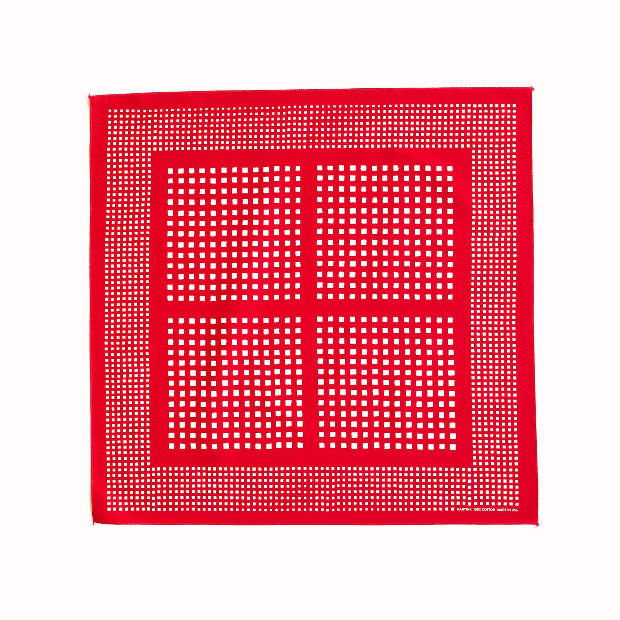 Red Check Windowpane Bandana