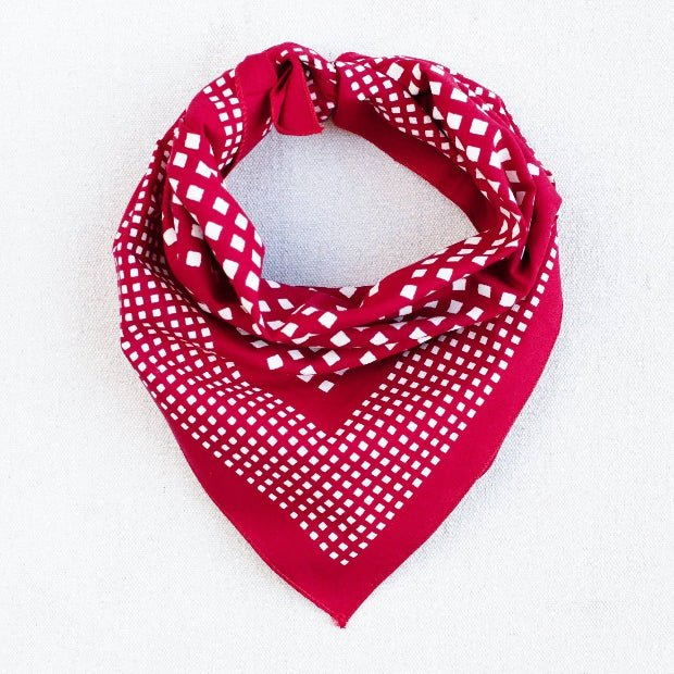 Red Check Windowpane Bandana