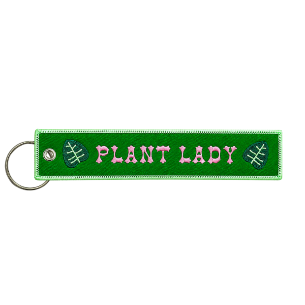 Plant Lady Embroidered Keychain