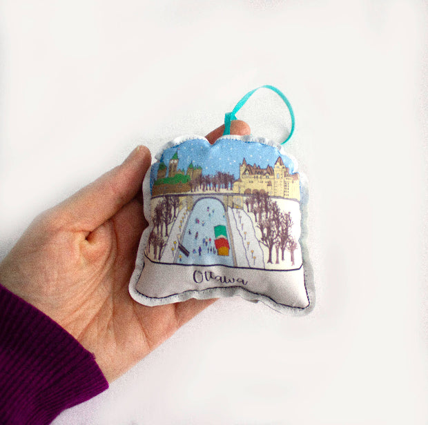 Ottawa Canal Snow Globe Ornament