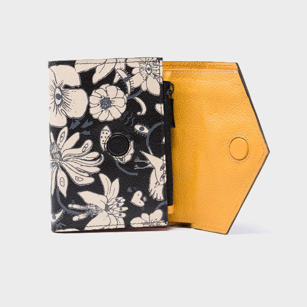 MIN & MON | Fiona Leather Wallet Tangle Tales Screen Printed