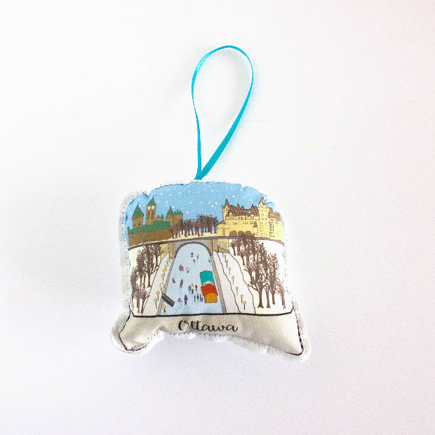 Ottawa Canal Snow Globe Ornament
