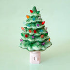 Retro Ceramic Tree Night Light | Green