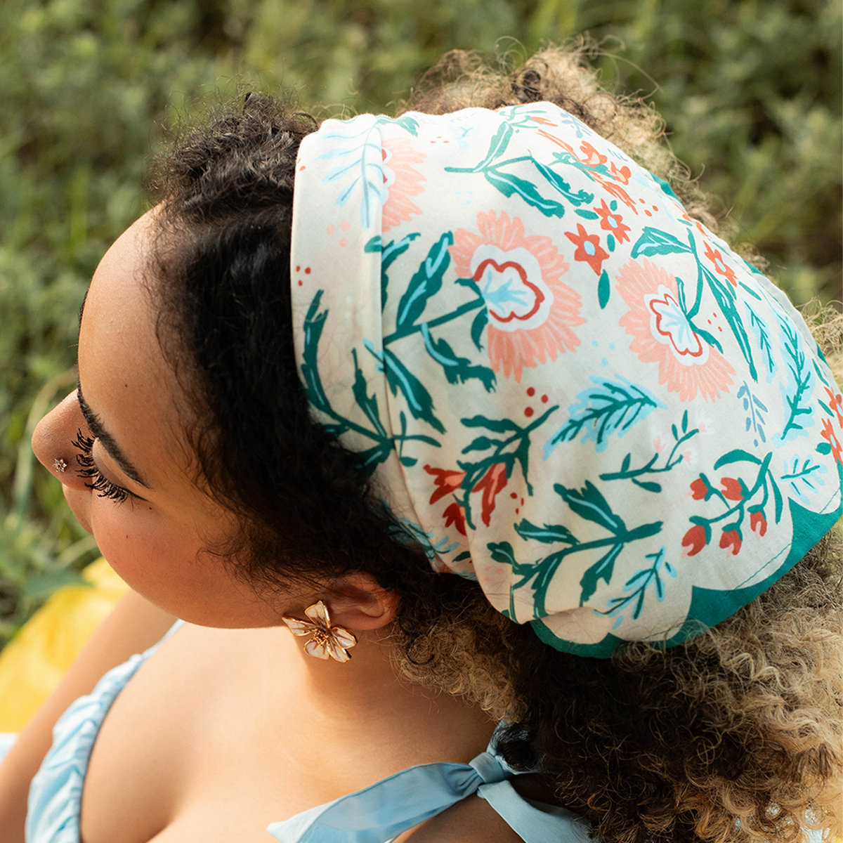 Handker Bandana | Willa Teal Wild Flower