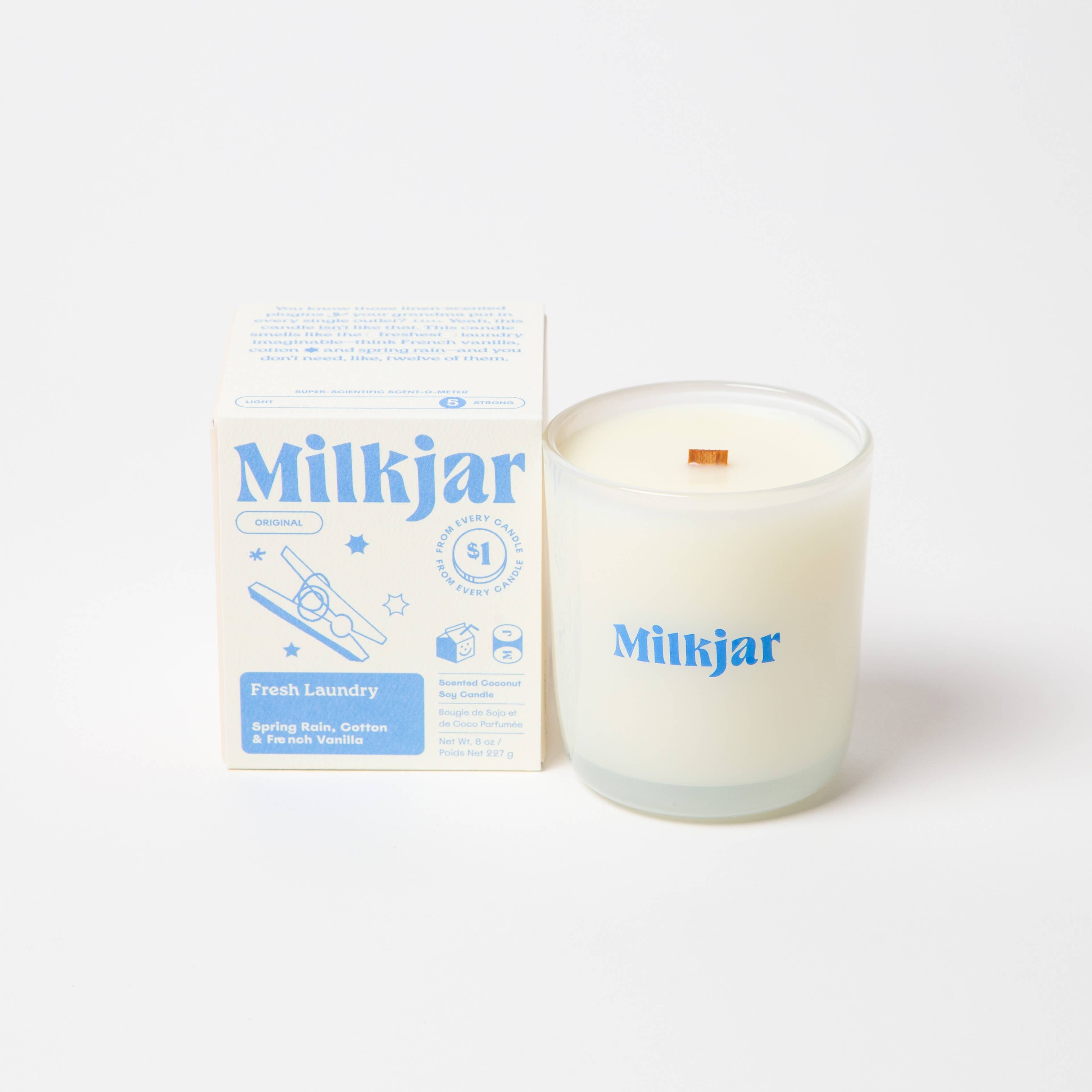 Milk Jar Candle | Fresh Laundry