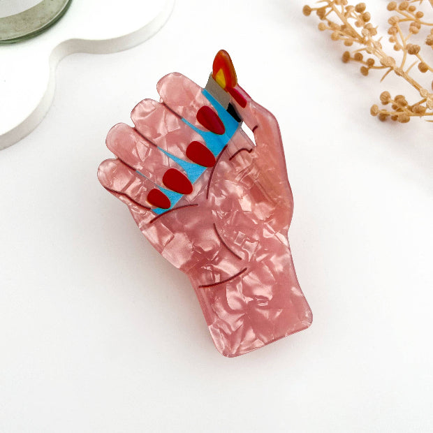 Smoking Hand Hair Claw Clip