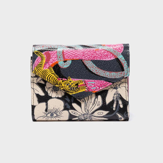 MIN & MON | Fiona Leather Wallet Tangle Tales Screen Printed