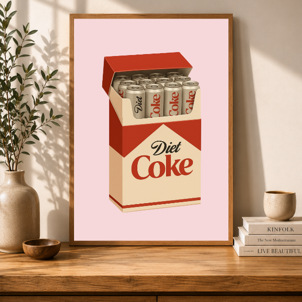 Diet Coke Cigarettes Unframed Print