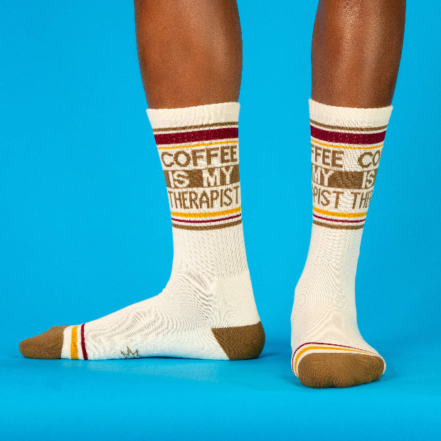 Coffee Is My Therapist Gym Socks