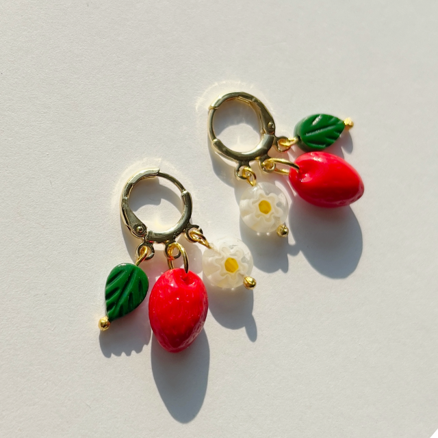 Yellow Dot Studio | Strawberry Harvest Earrings