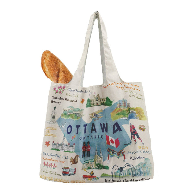 Ottawa Landmarks Reusable Tote Bag