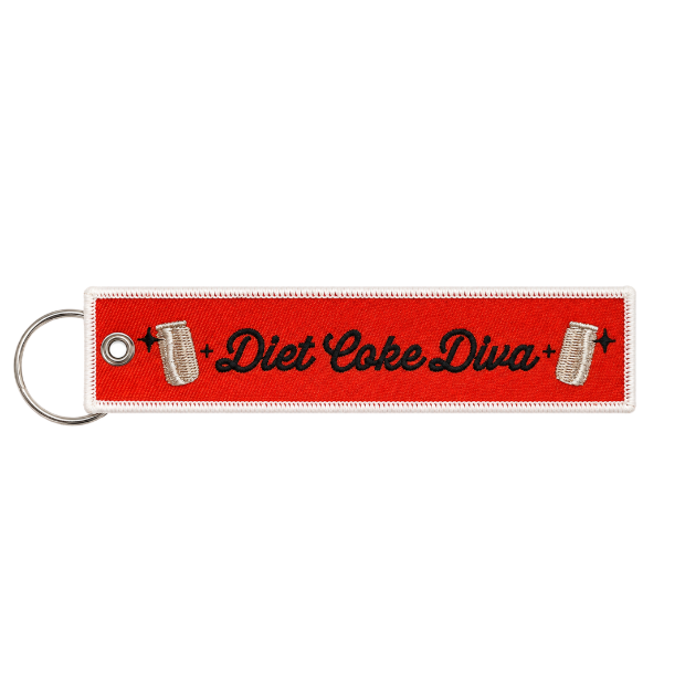 Diet Coke Diva Embroidered Keychain
