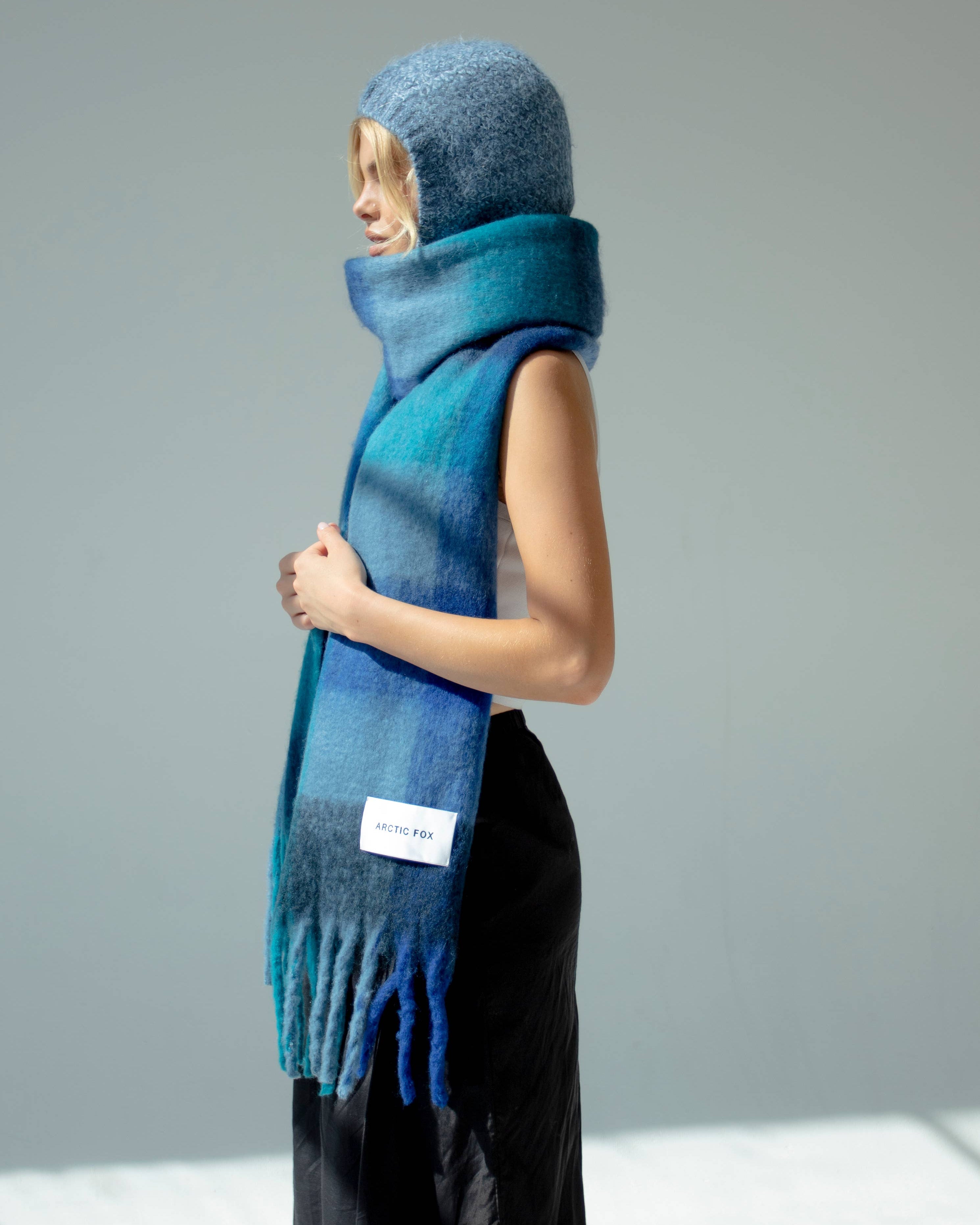 ARCTIC FOX | Reykjavik Scarf Blue Check