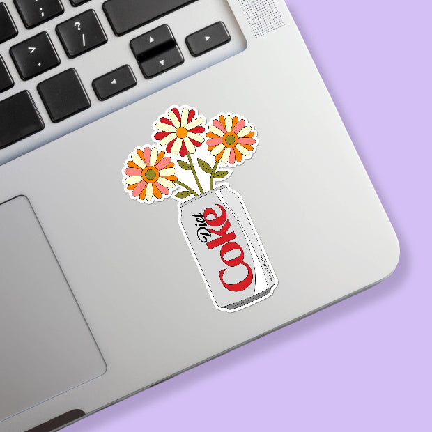 Diet Coke Flowers Sticker