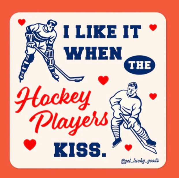 Hockey Players Kiss Sticker
