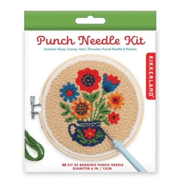 Kikkerland Mini Punch Needle Kit | Flowers