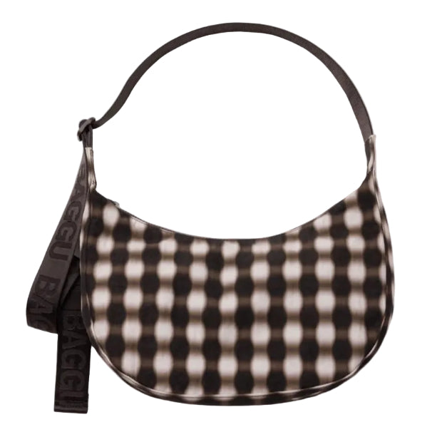 BAGGU | Medium Crescent Blurred Gingham