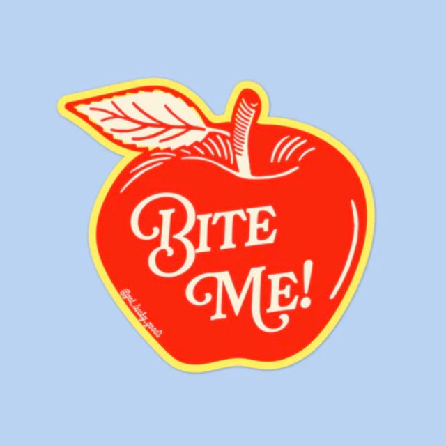 Bite Me Apple Sticker