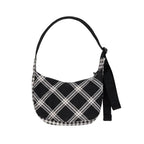 BAGGU | Small Crescent Black Plaid