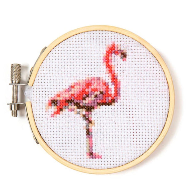 Kikkerland Mini Cross Stitch | Flamingo