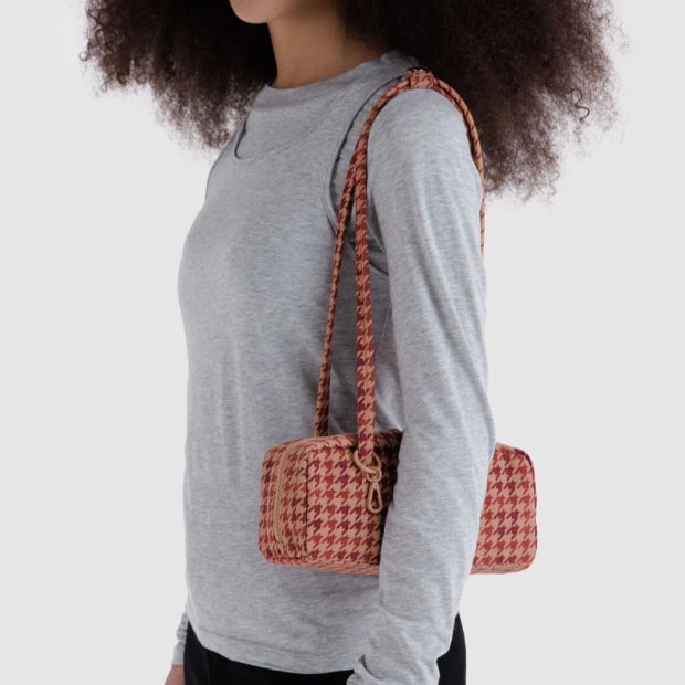 BAGGU | Nylon Bowler Bag Small Houndstooth