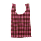 BAGGU | Pleated Pink Tartan Bag