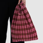 BAGGU | Pleated Pink Tartan Bag
