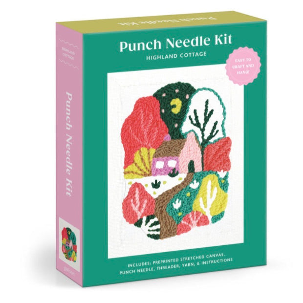 Galison Punch Needle Kit Highland Cottage