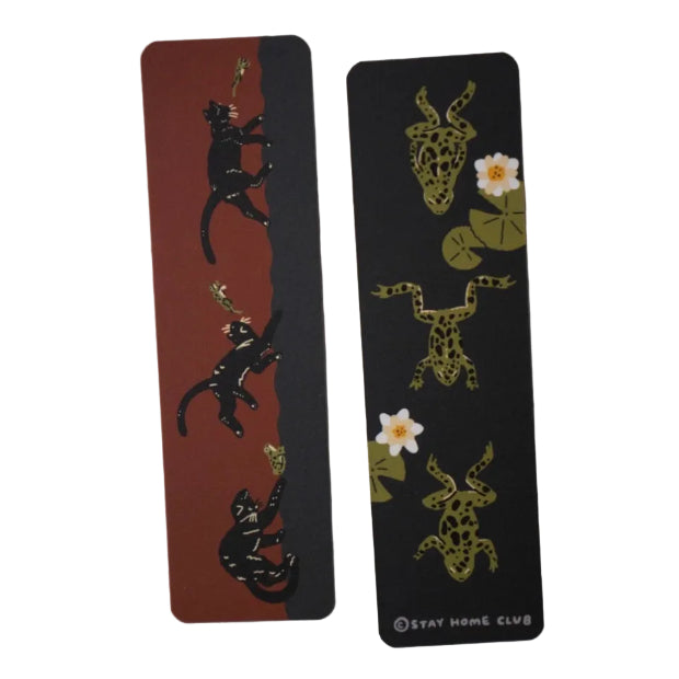 Frenemies Cat and Frog Bookmark