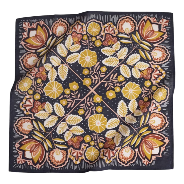 Handker Bandana | Navy and Yellow Floral