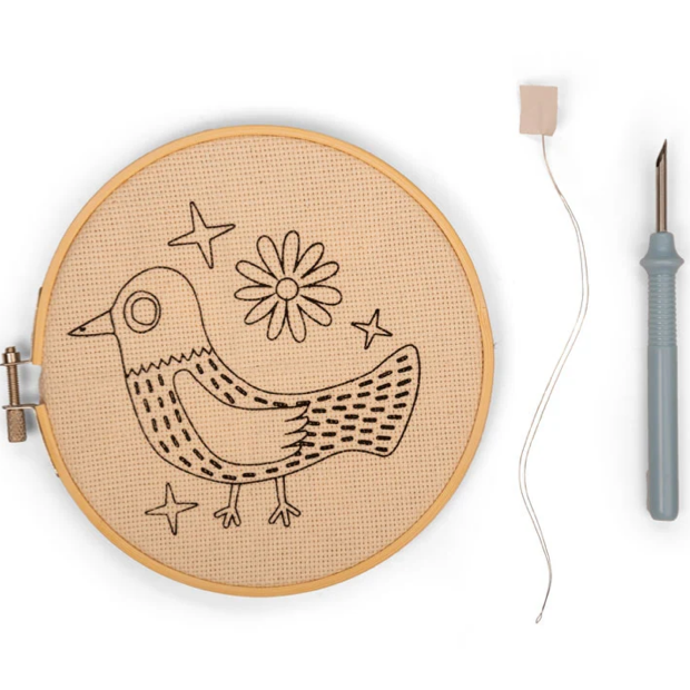 Kikkerland Mini Punch Needle Kit | Bird