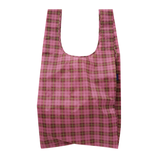 BAGGU | Big Reusable Bag Pink Tartan