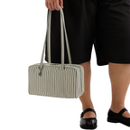 BAGGU | Nylon Bowler Bag Sage Stripe