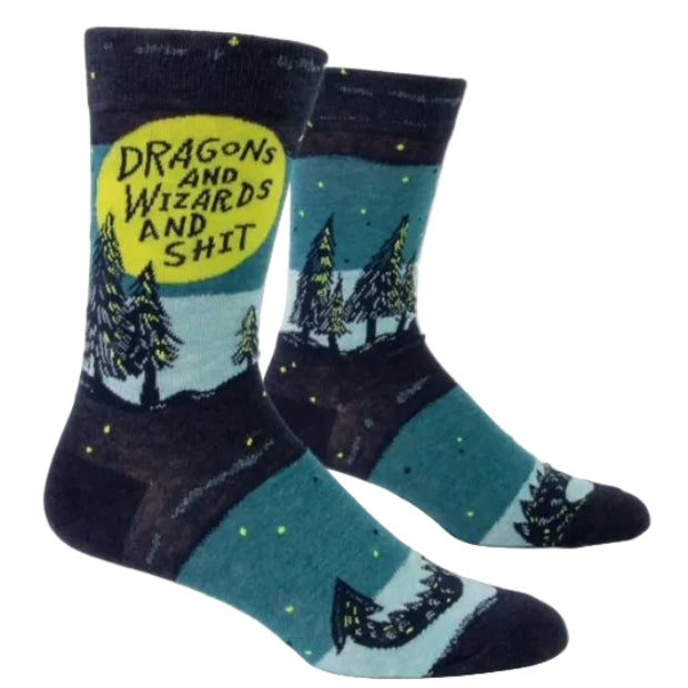 BLUE Q | Dragons and Wizards Mens Socks