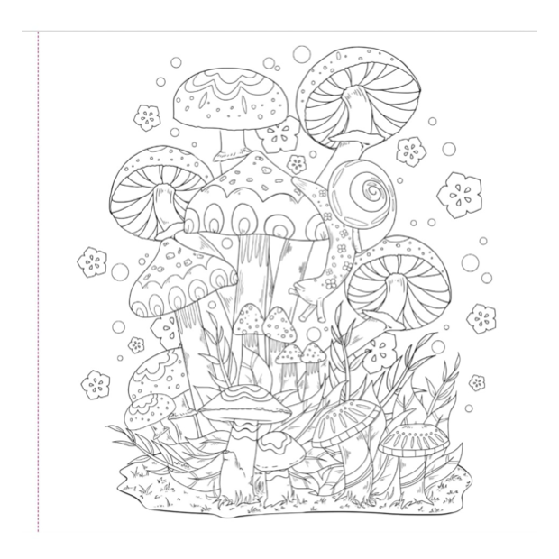 Mushrooms Colouring Book