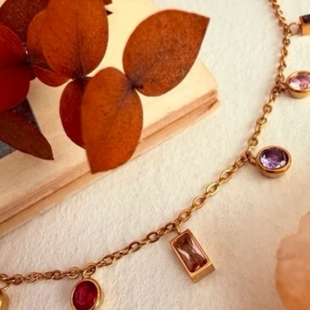 PIKA & BEAR | Multi Zicrons Gold Necklace
