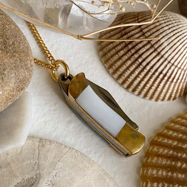 PIKA & BEAR | Walden Inlayed Handle Pocket Knife Necklace