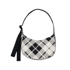 BAGGU | Small Crescent Black Plaid