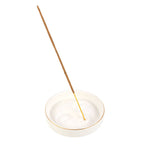 White Moon Face Ceramic Incense Holder