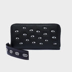 MIN & MON | Francis Leather Wallet - All Over Eyes Embroidery