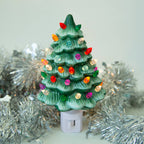 Retro Ceramic Tree Night Light | Green