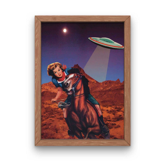 Space Cowgirl Collage | Unframed Print