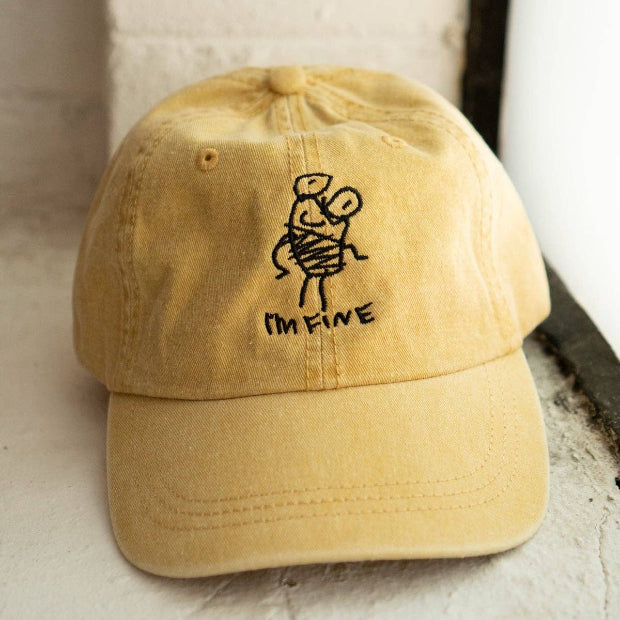 I'm Fine Dad Hat | Vintage Mustard
