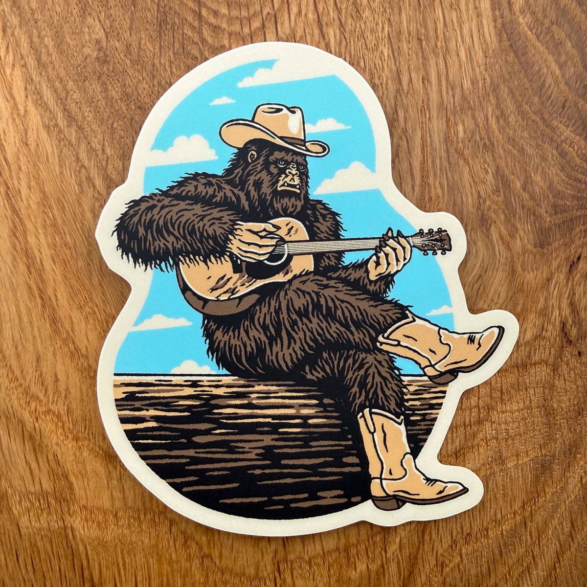 Sasquatch Guitar Vinyl Sticker