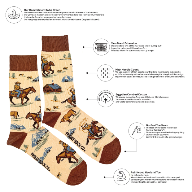 Friday Sock Co | Men's Western Cowboy Socks